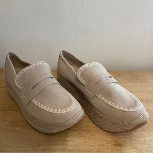 Dolce Vita Jaila Dune Suede Platform Espadrilles Loafers Size 9